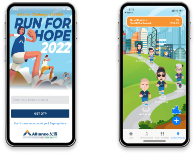 Run for hope mobile app